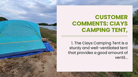 Customer Comments: Ciays Camping Tent, Waterproof Family Tent with Removable Rainfly and Carry...