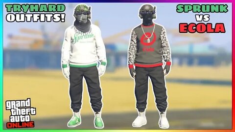Sprunk vs eCola Male Tryhard Outfits w/Black Joggers (GTA Online)