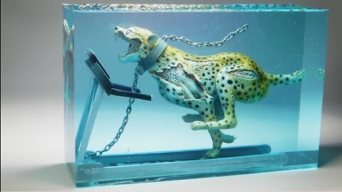 How To Make a Zombie Cheetah Running On a Treadmill Diorama #Epoxy #Resin #Art