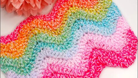 Very easy wave ripple crochet stitch for baby blanket