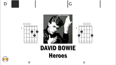 DAVID BOWIE Heroes - (Chords & Lyrics like a Karaoke) HD