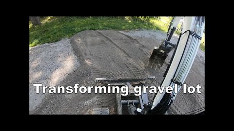 How much gravel do you need? grading gravel pad mini excavator