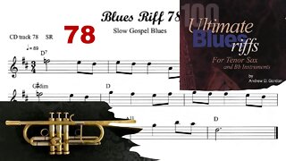 100 Ultimate Blues Riffs (Bb) by Andrew D. Gordon 078 - Sax, Trumpet and Play-along (Midtempo Blues)