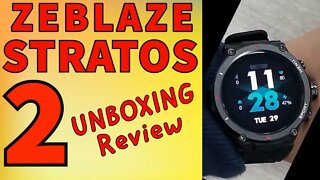Zeblaze STRATOS 2 unboxing review amoled gps very cheap always on display