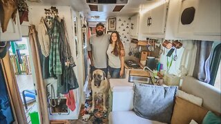 Couple Renovate FREE Motorhome into Beautiful Tiny house for Full Time living.