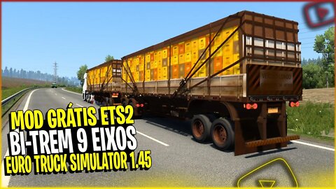 Reboque Bitrem 9 Eixos Com Sujeira para Euro Truck Simulator 2 Versão 1.45