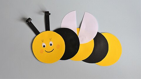 How To Make Easy Paper Bee - Easy Paper Crafts for Kids / DIY Simple Bee