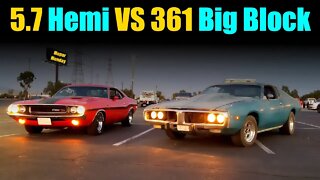 Hemi Challenger R/T vs 361 Big Block Charger Drag Race ROUND 1 | Mopar vs Mopar