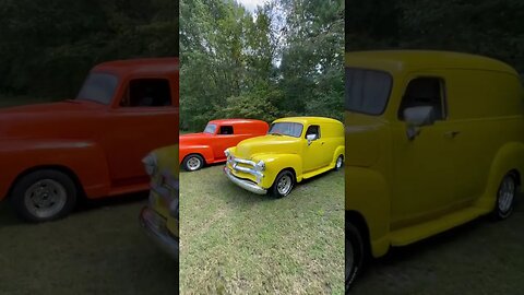 A Pair of Early ‘50s Chevy Panel Truck at the Paradise Drag Strip Show & Go