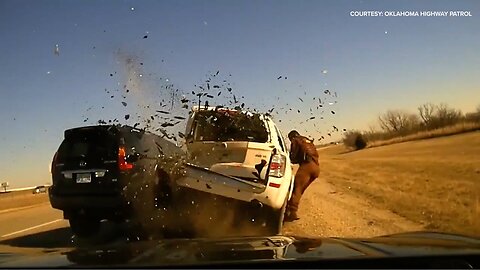 Dashcam Footage of Highway Crash Involving Oklahoma Trooper