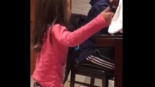 Little girl argues with her dad about dating
