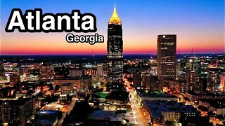 Atlanta Georgia Skyline at Night Screensaver 4K - Atlanta Drone Video - Atlanta Apple Screensaver