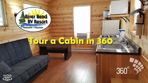 360 Tour of the Inside of a 6 Person Cabin at River Bend RV Resort in Watertown Wisconsin