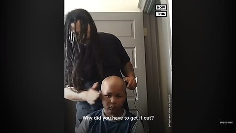 Farther cut off Hair to look like son with Cancer