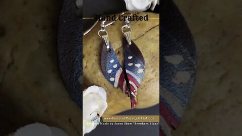 ALLEGIANCE, 1 inch, feather inspired leather earrings