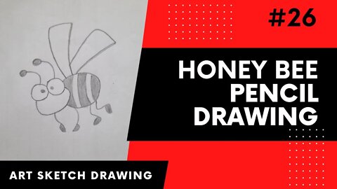 How to Draw an Easy Honey Bee l Honey Bee Pencil Drawing Tutorial #easydrawing #beedrawing