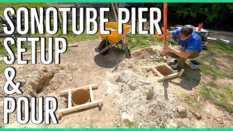 Pouring Concrete Piers Using Sonotubes ||14x14 Home Addition||