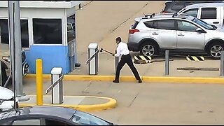 Pissed Off Pilot Takes An Ax To Parking Gate