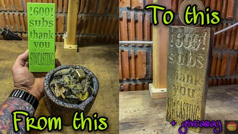 Huge brass ingot + Giveaway Coin 4K #devilforge #giveaway #meltingbrass