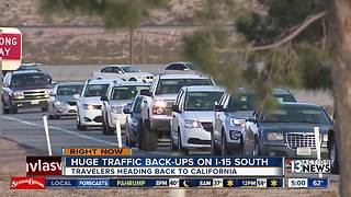 Traffic backed up for several miles on I-15