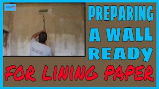 Preparing a wall ready for lining paper. Praparing a wall.