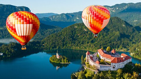 PEACEFUL Hot Air BALLOON Flight - Bled Slovenia