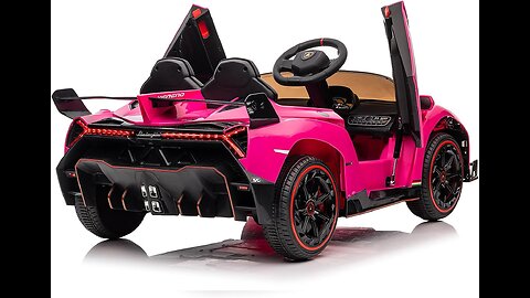Licensed Lamborghini 12V Kids Ride On Car, Licensed Lamborghini Venono Electric Car w/Parent Remote Control, Scissor Door, 3 Speeds, LED Headlights, Rocking & Music, Battery Powered Ride on Toy for Boys Girls. Officially Licensed ride on car showcases