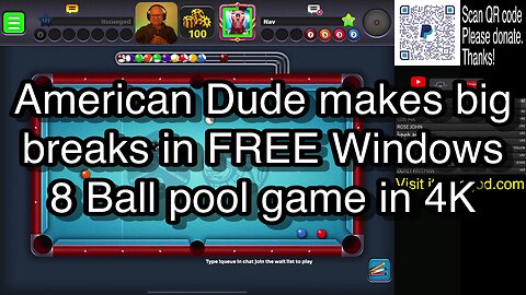American Dude makes big breaks in FREE Windows 8 Ball pool game in 4K 🎱🎱🎱 8 Ball Pool 🎱🎱🎱