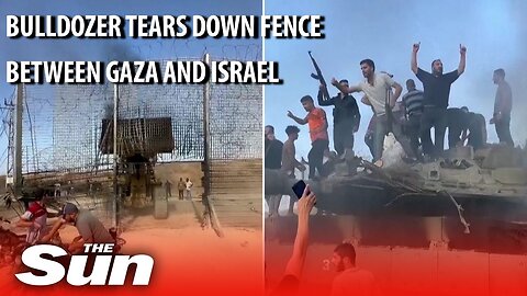 Watch: Bulldozer Tears Down Section of Israel-Gaza Border Fence | Tensions Escalate 🚧🇮🇱🇵🇸
