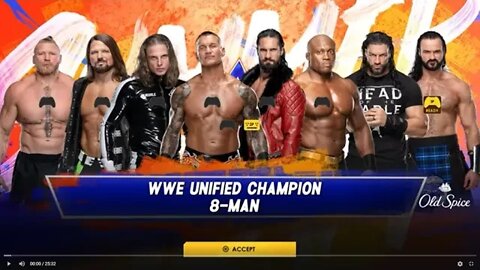 WWE 8 - Man Battle Royale for UNIFIED Champonship | WWE 2K22