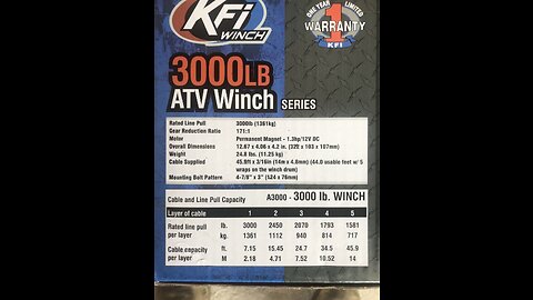 Review KFI Products A3000 ATV Winch Kit - 3000 lbs Capacity