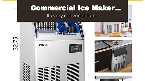 Commercial Ice Maker Machine 120Lbs/24H with 35Lbs Ice Capacity, 45Pcs Clear Ice Cubes Ready in...