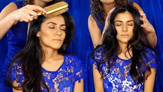 ASMR Sleep-Inducing Hair Brushing, Scalp Massage & Whispers | Ultra Thick, Healthy Hair Play Spa