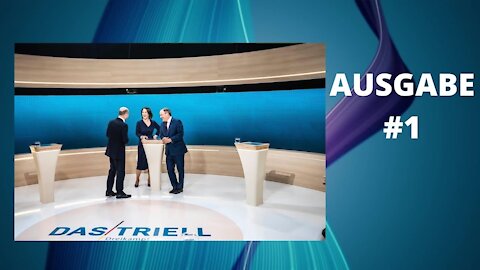 Kanzlerkandidaten lachen nach dem TV Triell