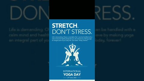STRETCH, DON'T STRESS./ international yog celebration#yoga #viral #shorts #motivational #motivation