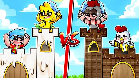 CASTILLO SEGURO de LECHE vs. CASTILLO SEGURO de CHOCOLATE 🏰🥛🍫 MINECRAFT CASTILLO vs CASTILLO