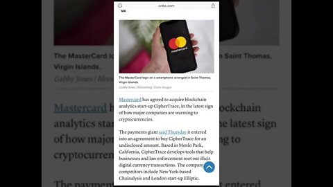 MasterCard buys CipherTrace #shorts