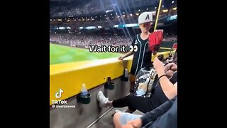 Elderly Woman Who Refuses To Move Her Legs For Child At A Baseball Game Ends Up Kicking Him