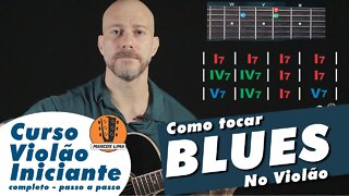 Blues no violão - Aula básica - Estrutura do blues - Como tocar