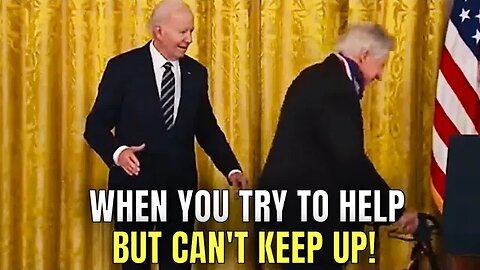 Biden TOO SLOW in His Attempt to help a medal recipient off the stage, then COUGHS on him 🤦‍♂️