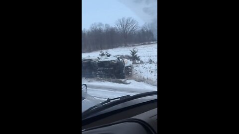 Transport Truck Crash On Highway