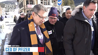 Pfizer CEO questioned about Vax on Davos Street at WEF