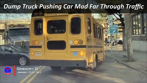 Dump Truck Pushing Car Mad Far Through Traffic Caught on Tesla Camera | TeslaCam Live