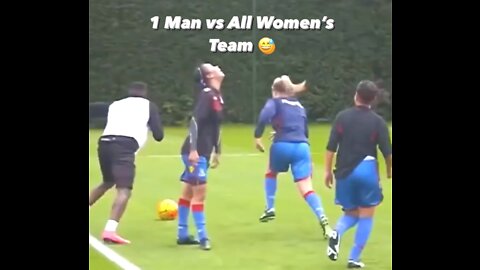 One man beats whole woman soccer team