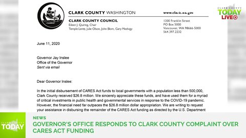 Governor's office responds to Clark County complaint over CARES Act funding