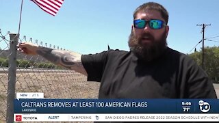Caltrans removes American flags that line Highway 67