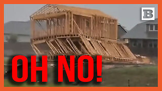 Oh No! Severe Winds Collapse House Under Construction in Texas