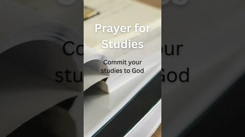 Prayer for Studies - Commit your studies to the Lord #shorts