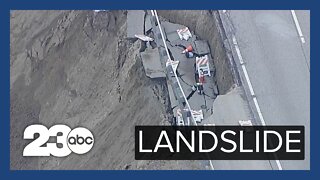Landslide causes portions of I-5 to crumble | CAUGHT ON CAMERA