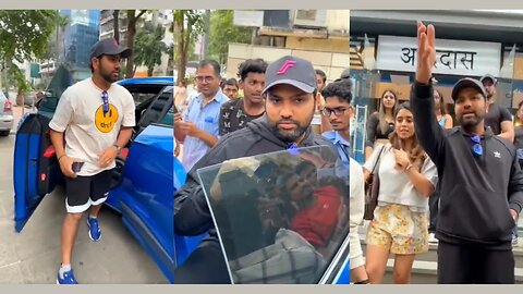 WATCH: Rohit Sharma and his wife Ritika Sajdeh cruise the streets of Mumbai in their striking blue..